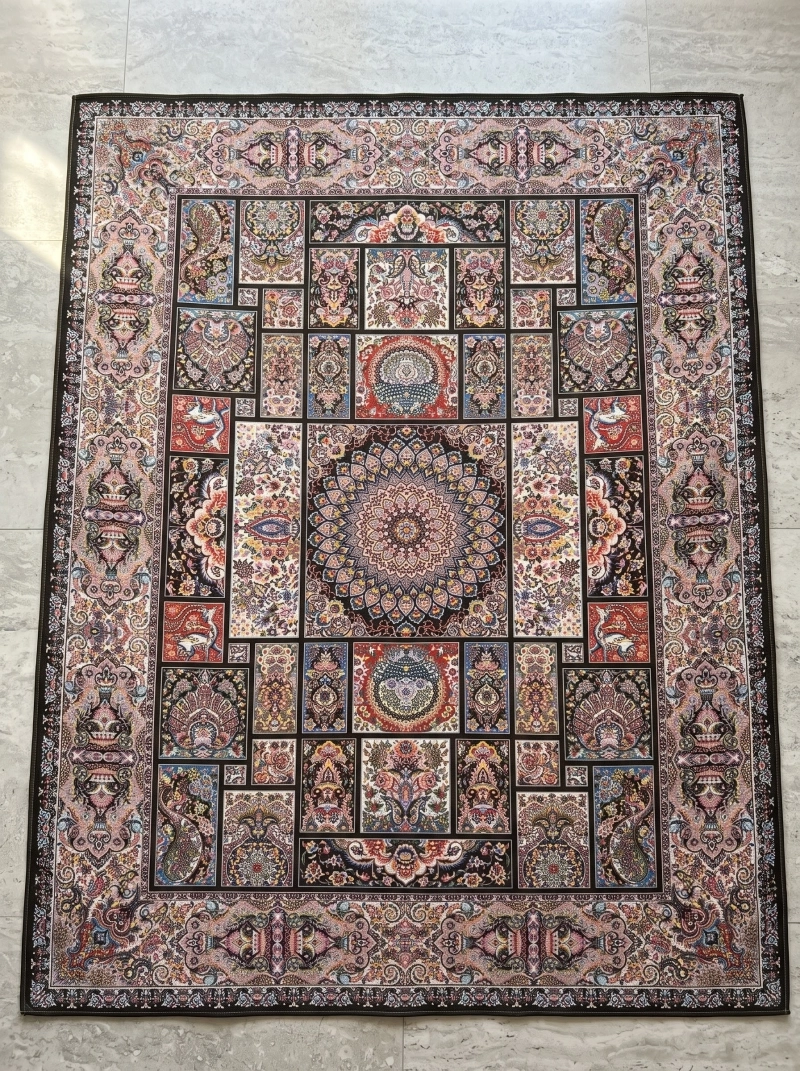 رومیزی 6 نفره ابعاد 155 در 200 طرح چاپی برند رضوانی کد 3009